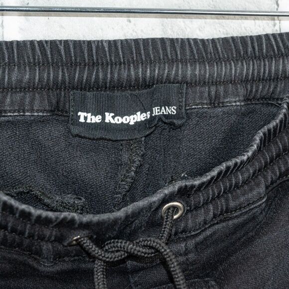 The Kooples Black Jean Joggers ripped Distressed drawstring Women's 2XS 26w - Picture 2 of 10